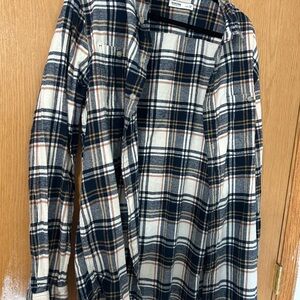 Sonoma Navy and Cream Plaid Shirt